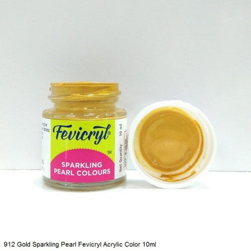 FEVICRYL SPARKLING PEARL COLOR GOLD-10 ML, Pack of 2