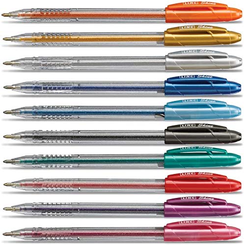 Linc Shine Glitter Pen Assorted Colours - Pack of 10