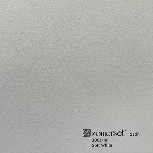 Somerset St Cuthberts Mill Satin Soft White (4 Deckle Edges) 300 GSM, 560x760mm (22" x 30") Pack of 10