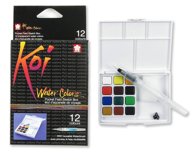 KOI SAKURA Watercolors Field Box Set of 12 Colors