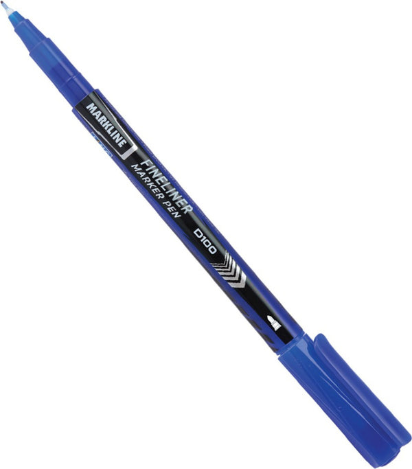 LINC Markline Fineliner Marker Pen, Blue, 10 Pcs
