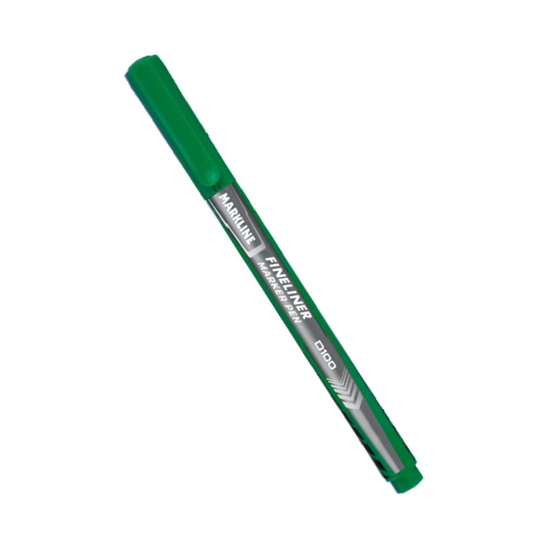 LINC Markline Fineliner Marker Pen, Green, 10 Pcs