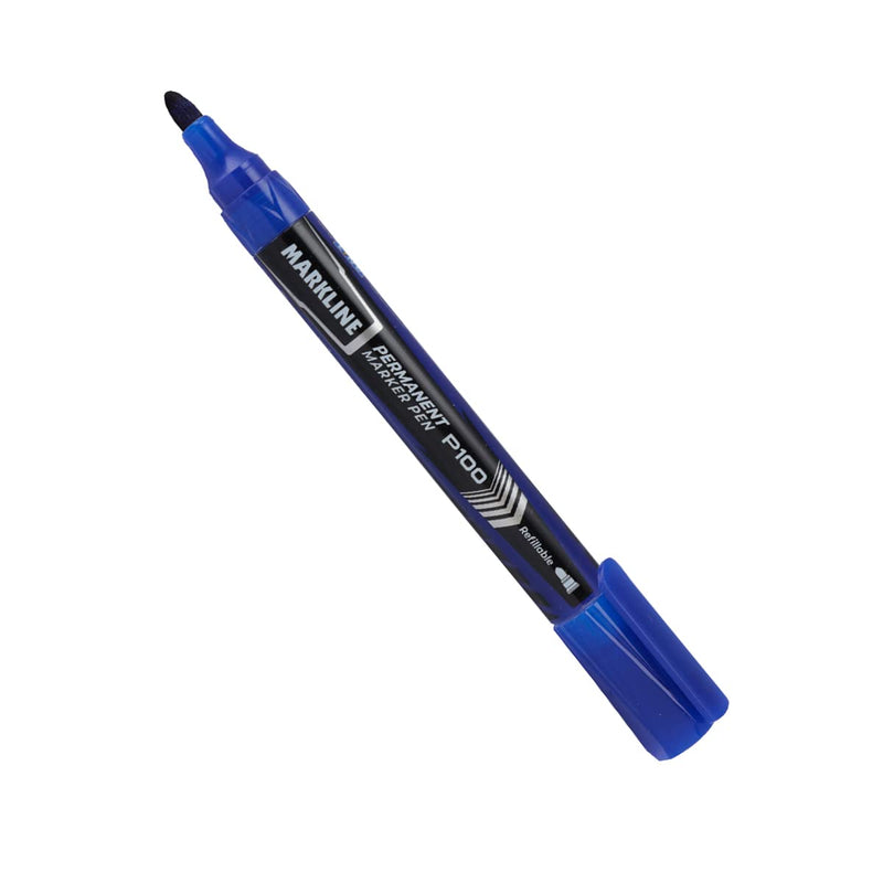 LINC Markline Permanent Marker (Blue, Pack of 10)