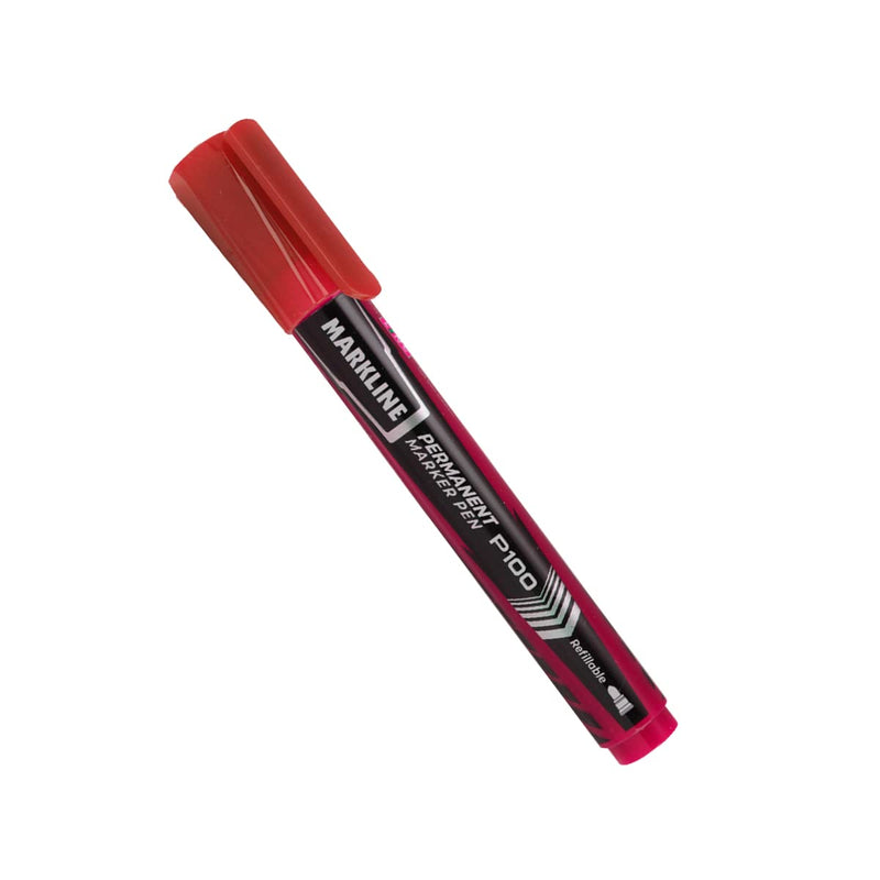 LINC Markline Permanent Marker (Red, Pack of 10)