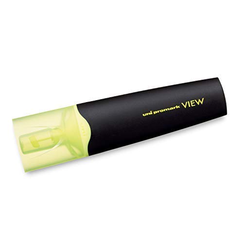 Uniball USP-200 Promark View Highlighter Pen (F Yellow, 5mm Chisel Tip, Pack of 1)