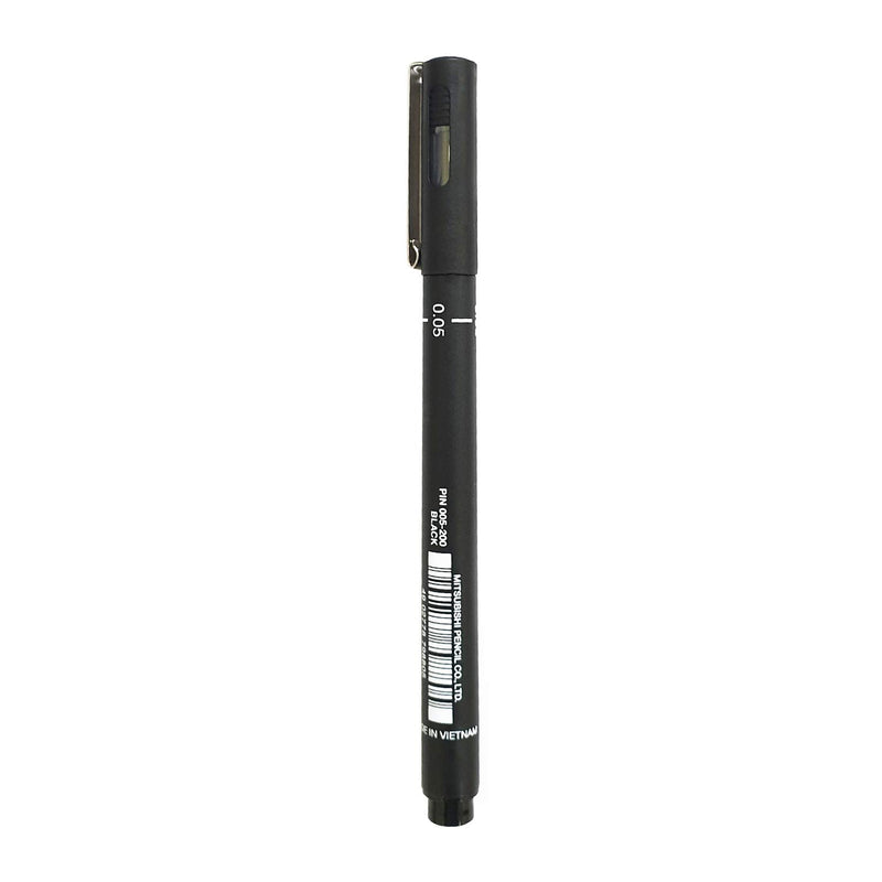 Uniball PIN-200S Fine Line Markers (0.05mm, Black, Pack of 1)