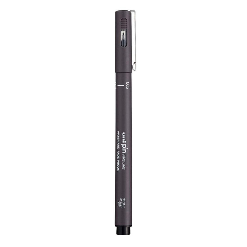 Uniball PIN-200S 0.5 mm Fine Line Markers (Dark Grey, Pack of 1)