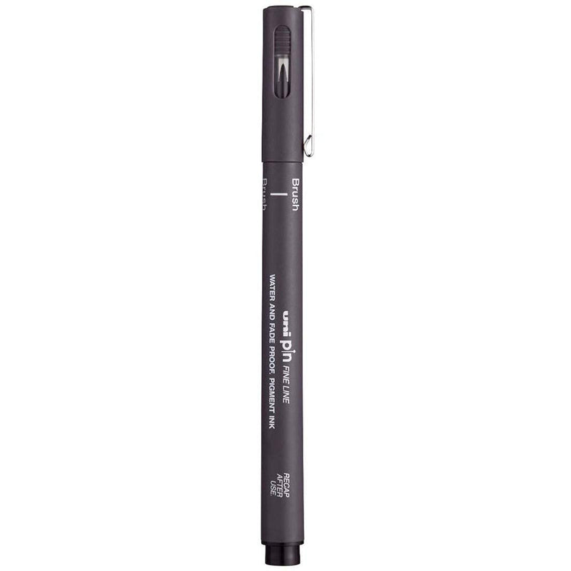 Uniball PIN-200S Brush Fine Line Markers (Dark Grey, Pack of 1)