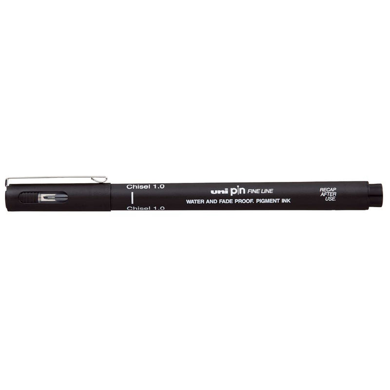 Uniball PIN-200S Chisel 1.0 mm Fine Line Markers (Black, Pack of 1)