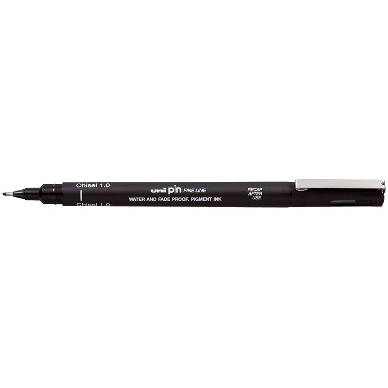 Uniball PIN-200S Chisel 1.0 mm Fine Line Markers (Black, Pack of 1)