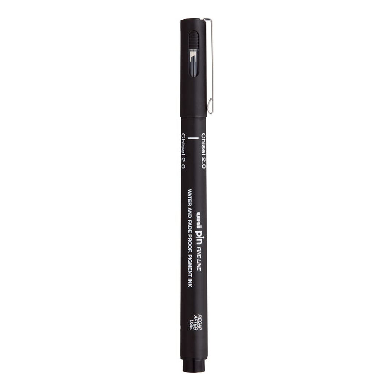 Uniball PIN-200S Chisel 2.0 mm Fine Line Markers (Black, Pack of 1)