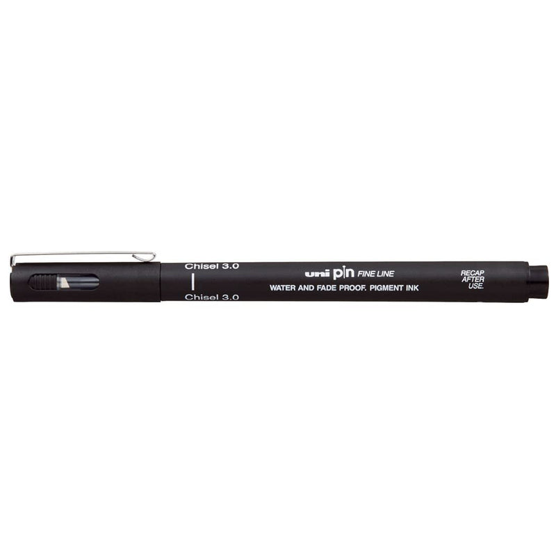 Uniball PIN-200S Chisel 3.0 mm Fine Line Markers (Black, Pack of 1)