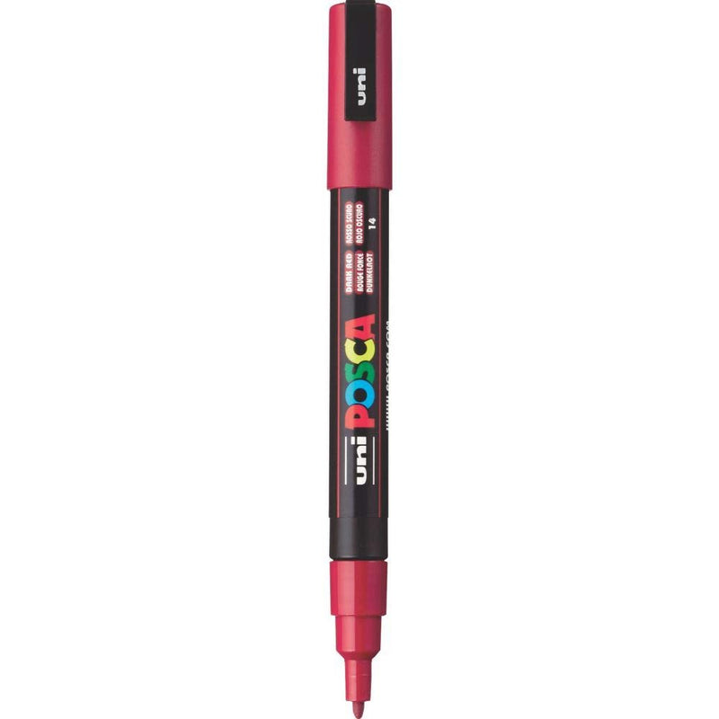 Uniball Posca 3M Marker Pen (Dark Red Ink, Pack of 1)