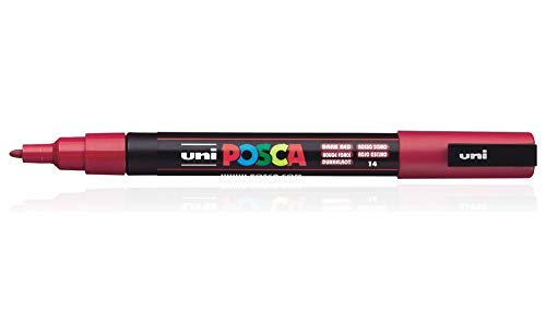Uniball Posca 3M Marker Pen (Dark Red Ink, Pack of 1)