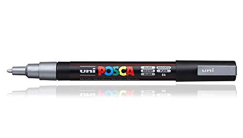 Uniball Posca 3M Marker Pen (Silver Ink, Pack of 1)