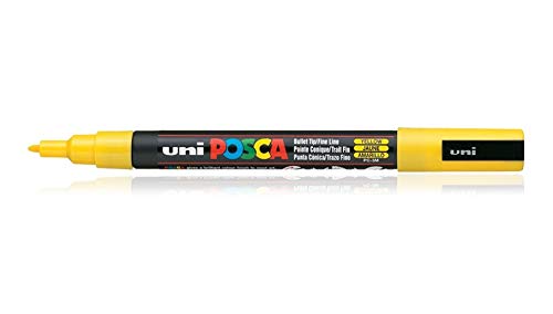 Uniball Posca 3M Marker Pen (Yellow Ink, Pack of 1)