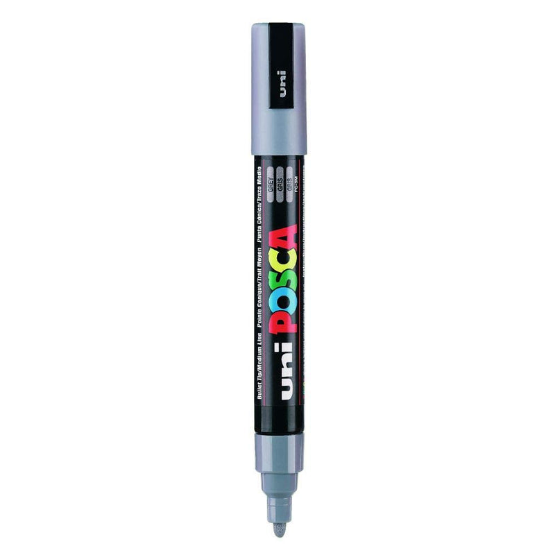 Uniball Posca 5M Marker Pen (Grey Ink, Pack of 1)