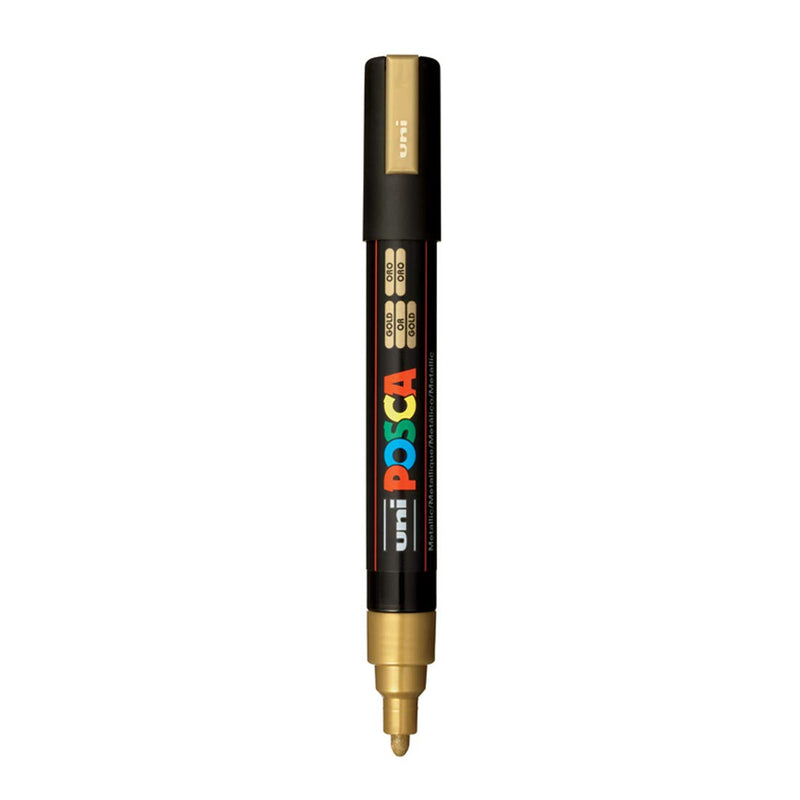 Uniball POSCA PC-5M Marker Pen (Gold, Pack of 1)