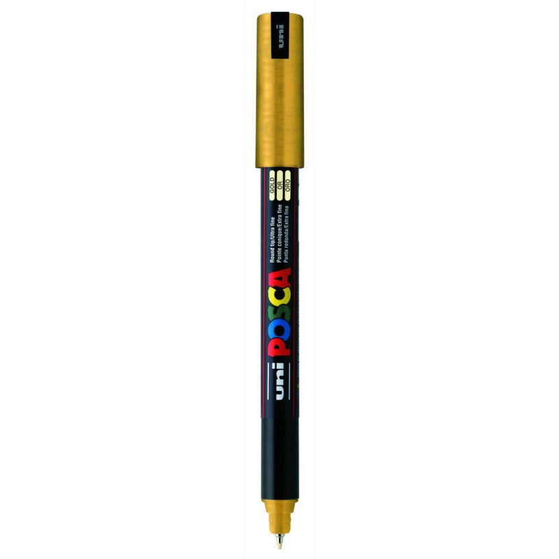 Uniball Posca 1MR Ultra Fine Tip Marker (Gold, Pack of 1)