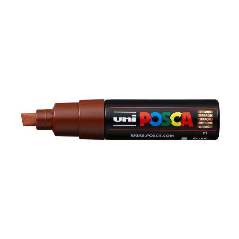 Uniball Posca PC-8K Bold Point Chisel Shaped Marker Pen (8.0 mm, Brown Ink, Pack of 1)