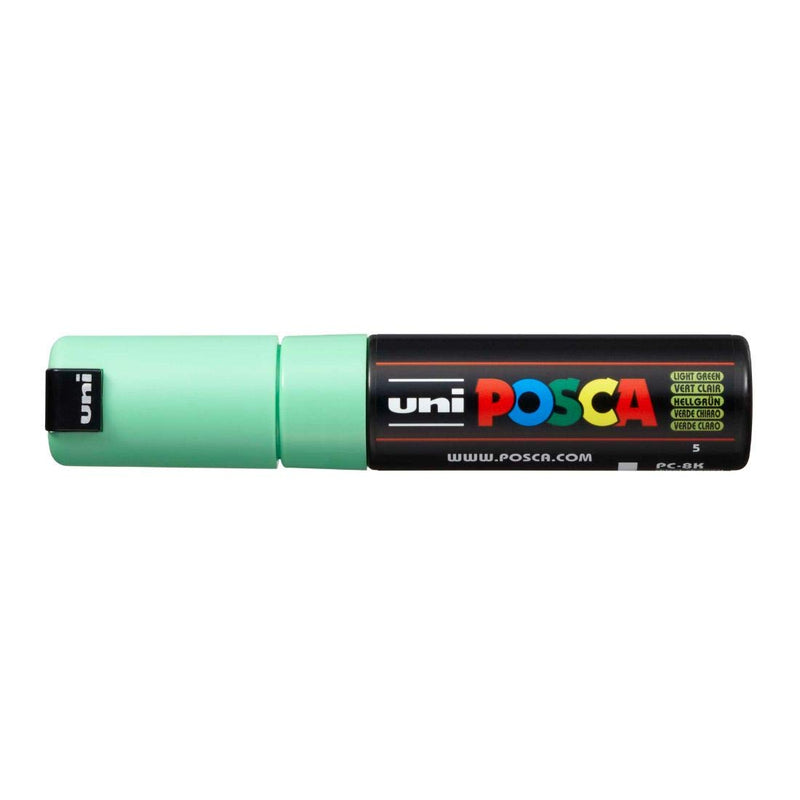 Uniball Posca PC-8K Bold Point Chisel Shaped Marker Pen (8.0 mm, Light Green Ink, Pack of 1)