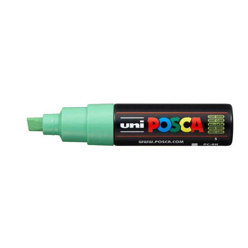 Uniball Posca PC-8K Bold Point Chisel Shaped Marker Pen (8.0 mm, Light Green Ink, Pack of 1)