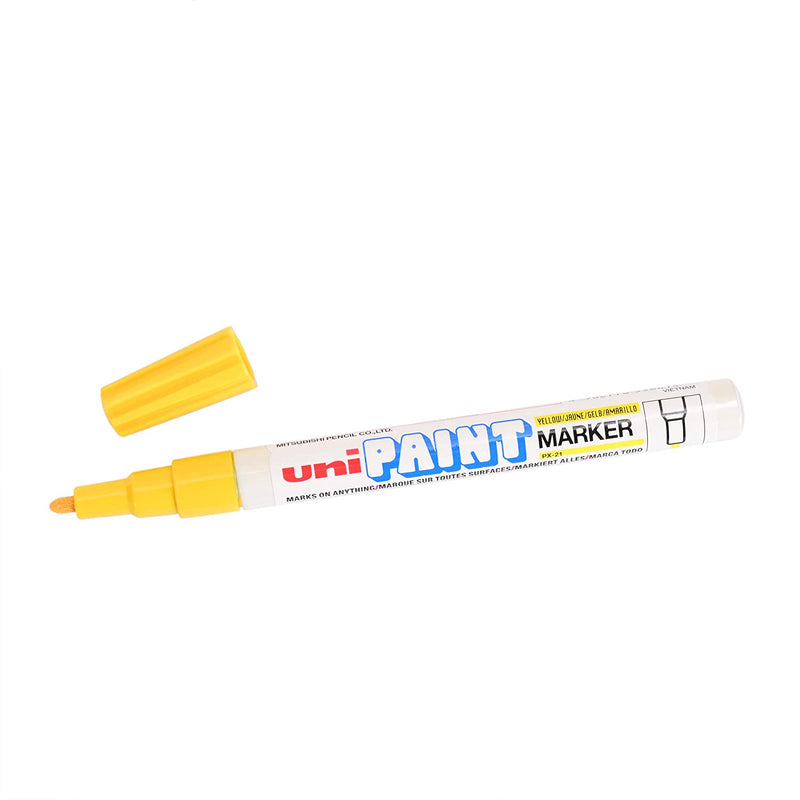 Uniball PX-21L Permanent Paint Marker (Yellow, Pack of 1)