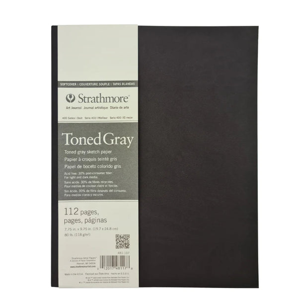 STRATHMORE 400 SERIES SOFTCOVER BOOKS TONED GRAY (112 Sheets) (118 GSM) (19.7X24.8CM)
