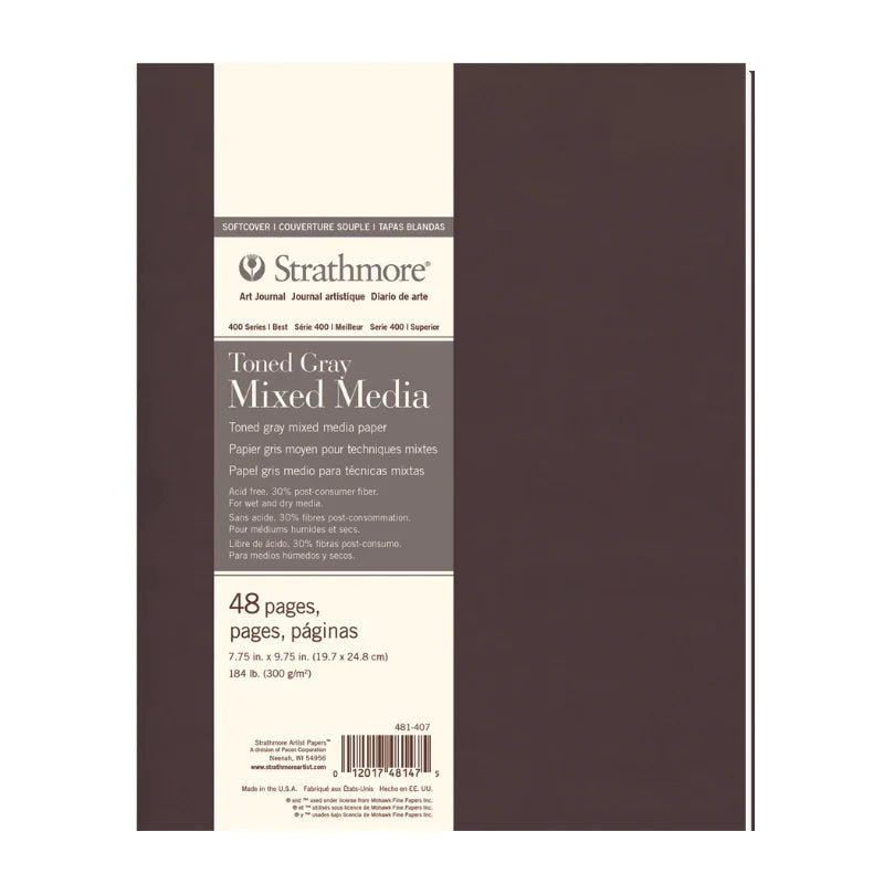 STRATHMORE 400 SERIES TONED GRAY MIXED MEDIA SOFTCOVER (48S) (300 GSM) (19.7X24.8CM)