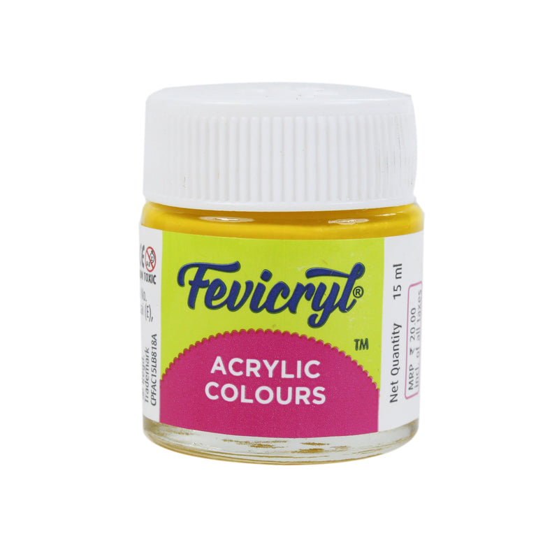FEVICRYL ACRYLIC COLOR CHROME YELLOW-15ML, Pack of 2
