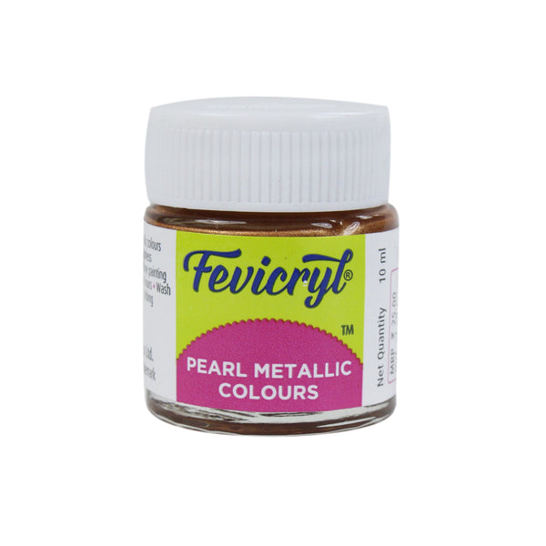 Fevicryl Pearl Metallic Acrylic Colour Bronze- 10ml, Pack of 2