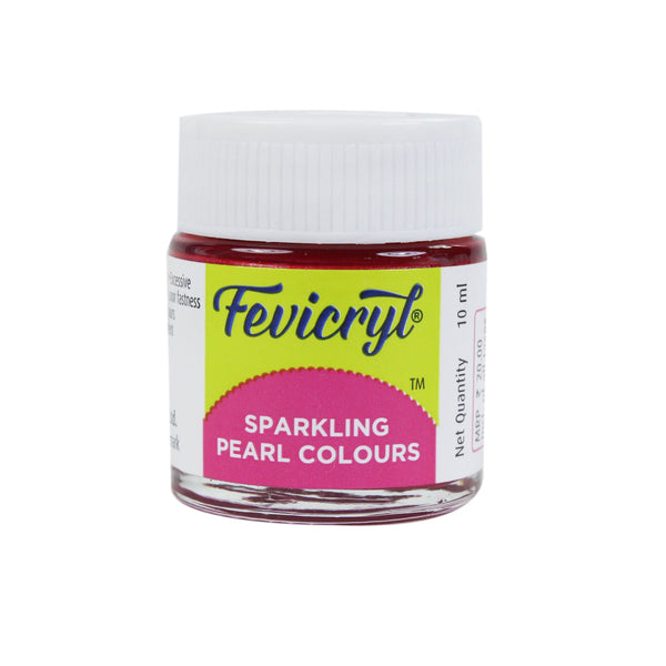 FEVICRYL SPARKLING PEARL COLOR - DEEP ROSE 10ML, Pack of 2