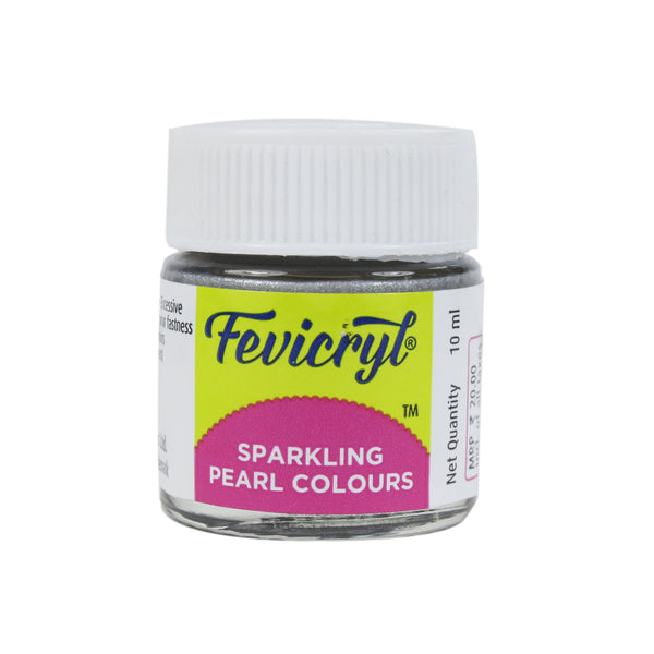 Fevicryl Sparkling Pearl Colours 10 ml SILVER, Pack of 2