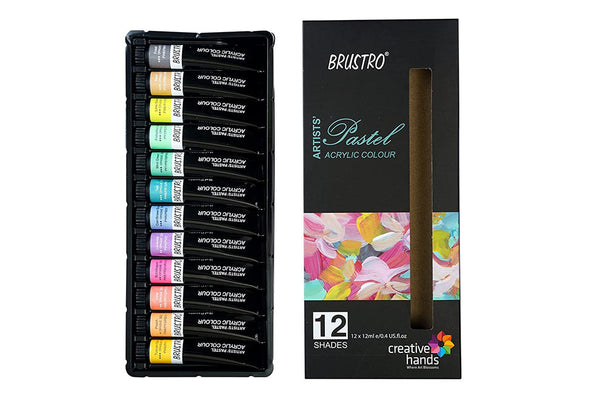 BRUSTRO Artists’ Acrylic Pastel Color Set of 12 X 12ML Tubes