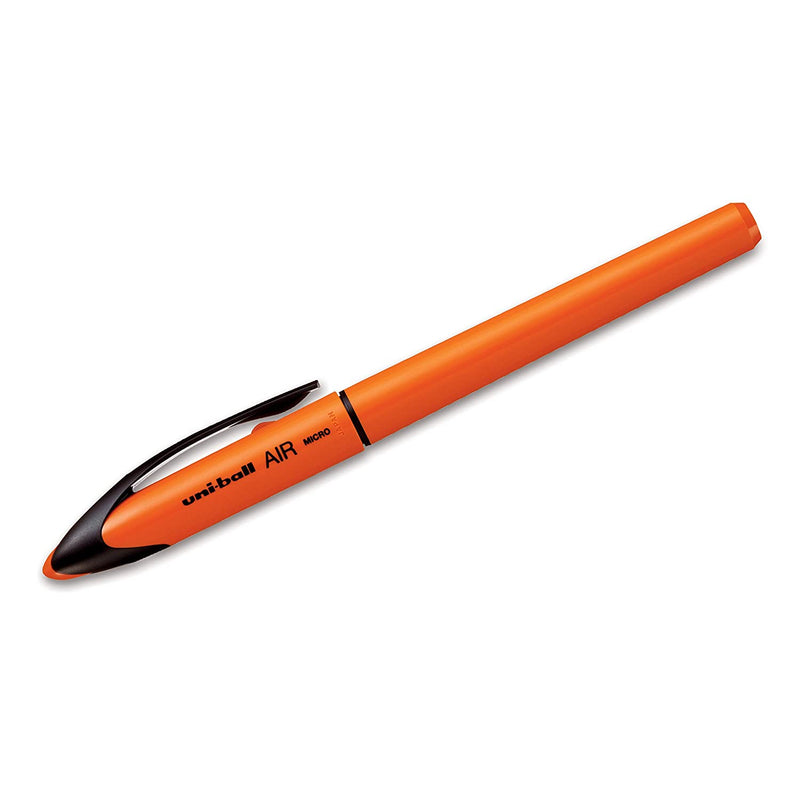 Uniball UBA-188-ELM Air Micro Roller Ball Pen (0.7mm, Orange Body, Blue Ink, Pack of 1)