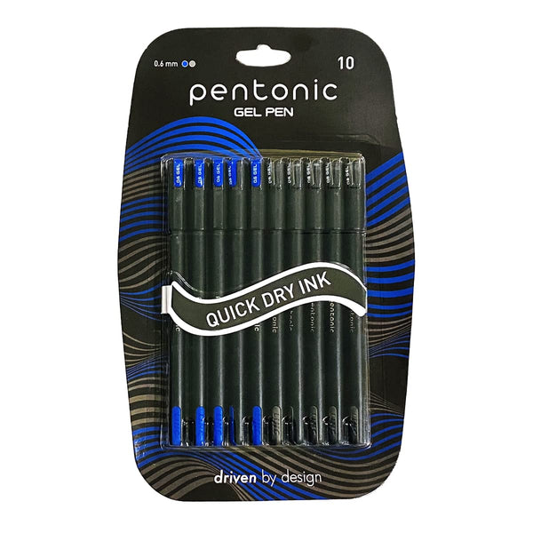 LINC Pentonic Gel Pen Blister Pack (Blue & Black, 10 Pcs Blister, Pack of 1)