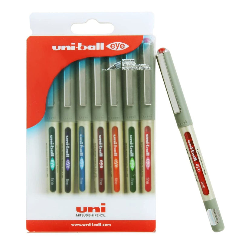 Uniball Eye UB157 Roller Pen (Assorted Color, Pack of 8)