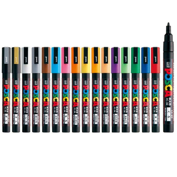 Uniball Posca 3M Marking Pen Set (Assorted, Pack of 16)