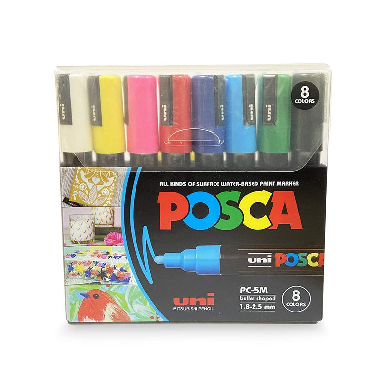 Uniball Posca 5M Marking Pen Set (Assorted, Pack of 8)