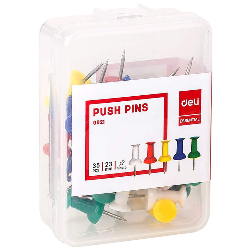 Deli W0021 Color Push Pins (Assorted,  23mm, Pack of 1)