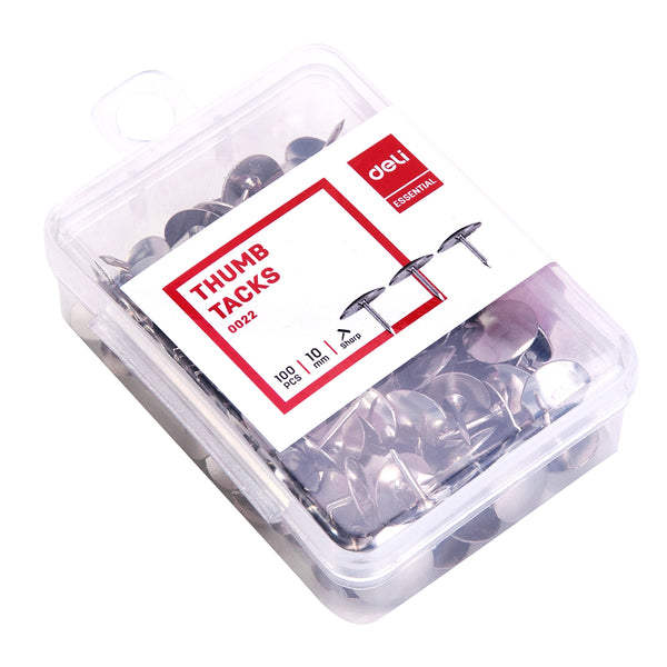 Deli W0022 Thumb Tack (Silver, 10mm, Pack of 1)