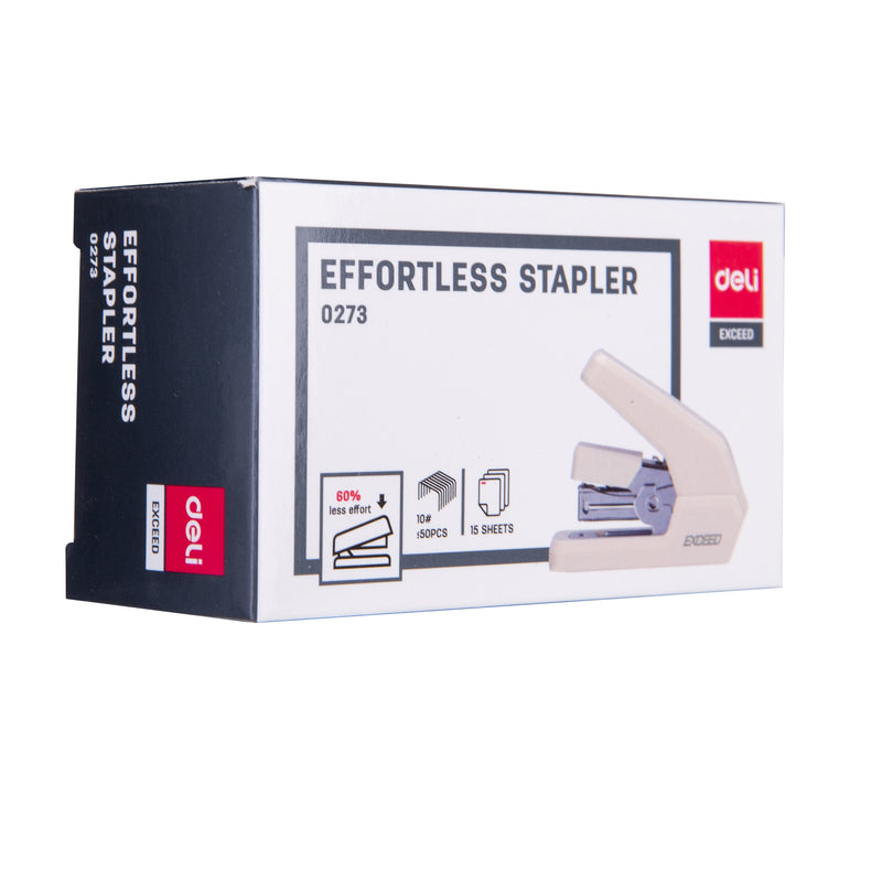 DELI W0273 Effortless Stapler (15 Sheets Capacity, Assorted, Pack of 1)