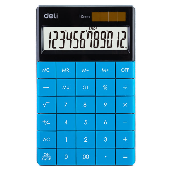 Deli W1589 12 - Digital Modern Calculator (Blue, Pack of 1)