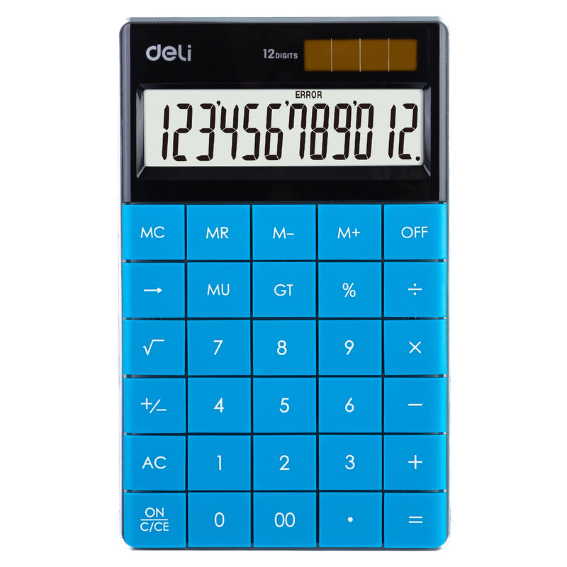 Deli W1589 12 - Digital Modern Calculator (Blue, Pack of 1)