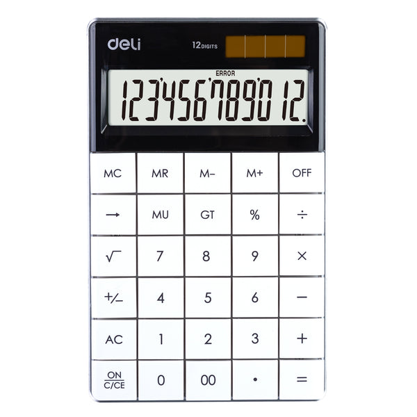 Deli W1589 12 - Digital Modern Calculator (White, Pack of 1)