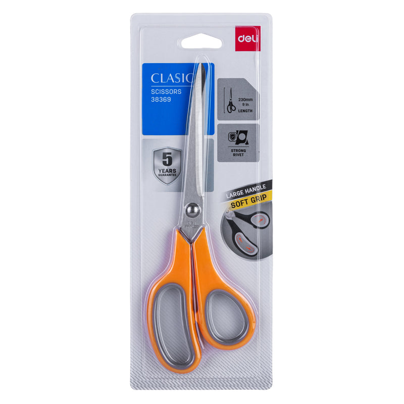 Deli W38369 Soft-Touch Scissors, 230 MM (Assorted, Pack of 1)