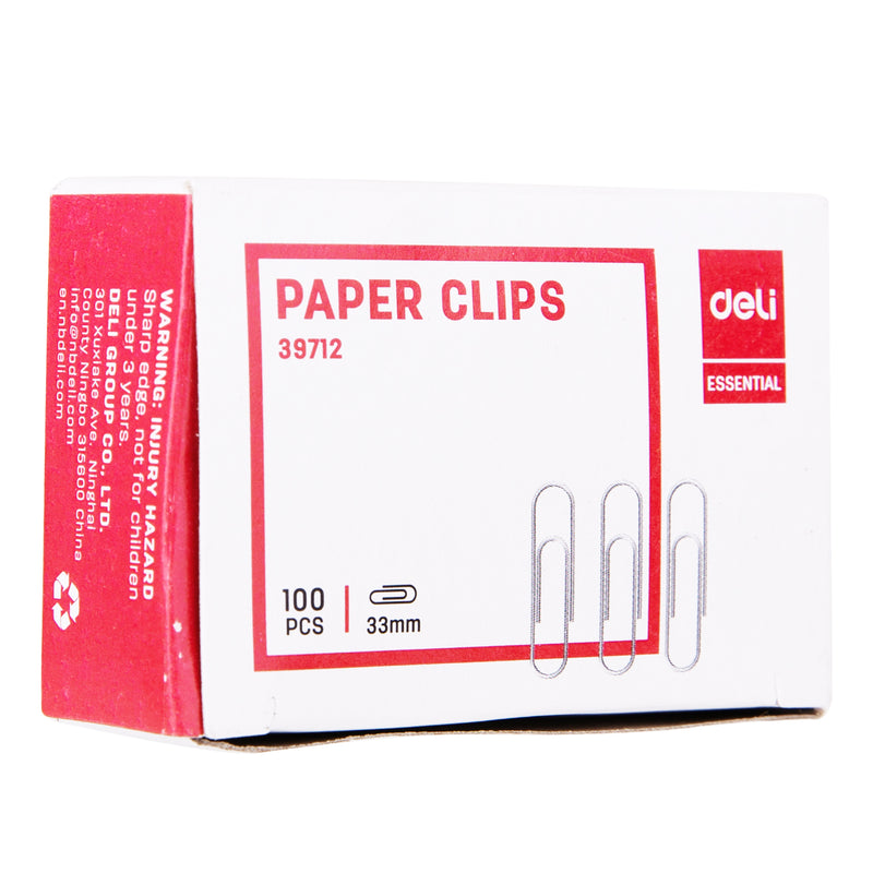 Deli W39712 Paper Clips (33 mm, Pack of 2)
