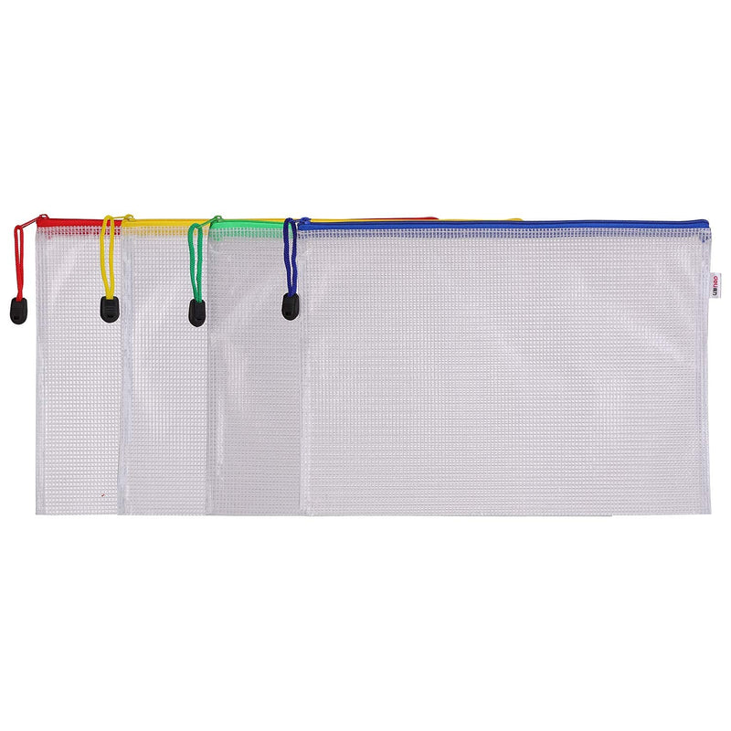 DELI W5656 Mesh Zip Bag, A5 size, (Assorted Color, Pack of 1)