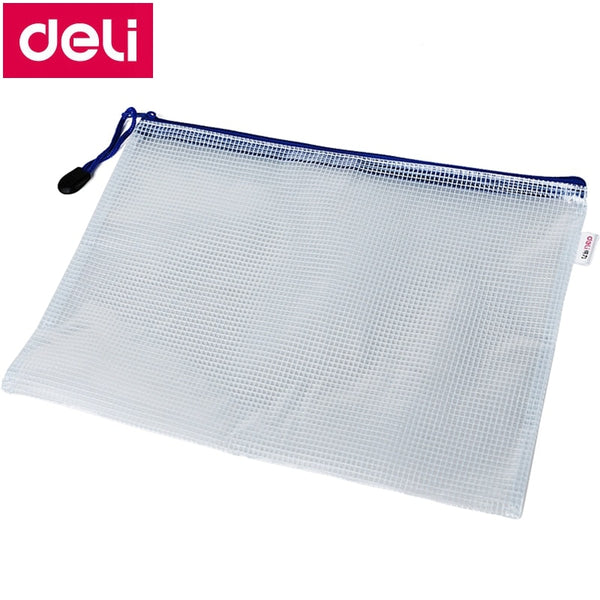 DELI W5656 Mesh Zip Bag, A5 size, (Assorted Color, Pack of 1)