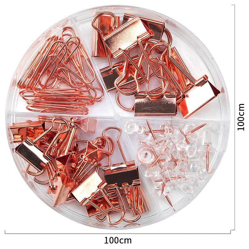 Deli W78553 Desk Accessories Rose Gold Set Of Paper Clips, Pack of 1